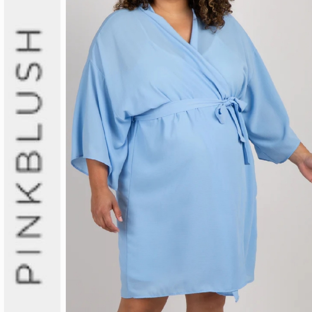 Pinkblush Light Blue Delivery/Nursing Plus Sz Robe